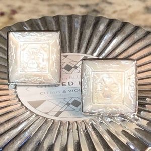 Tracey Mayer Handcrafted & Hand-Carved Mother of Pearl Cuff Links